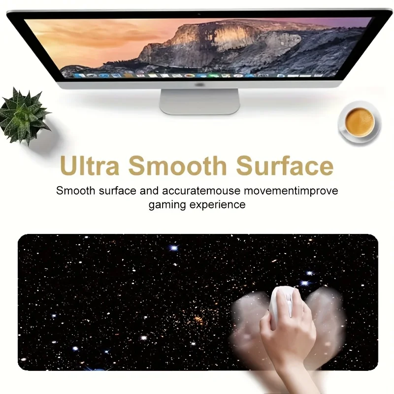 لوحة ماوس بتصميم مساحة من Star Cluster، ملحقات مكتبية كبيرة مطاطية مضادة للانزلاق للمكتب والألعاب، سجادة ديكور للوحة المفاتيح #3