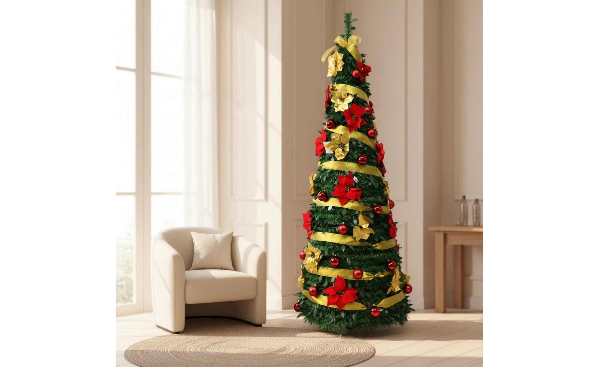 Artificial Christmas Tree with Ornaments Easy Setup Christmas Tree with Decorations Foldable Dense for Indoor Holiday Display Artificial Christmas Tree with Ornaments Easy Setup Christmas Tree with Decorations Foldable Dense for Indoor Holiday Display