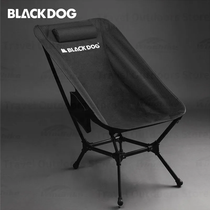 Naturehike-BLACKDOG HighBack Moon Chair Folding Outdoor Light Portable Fish Chair Aluminum Alloy Camping Beach Chair With Pillow