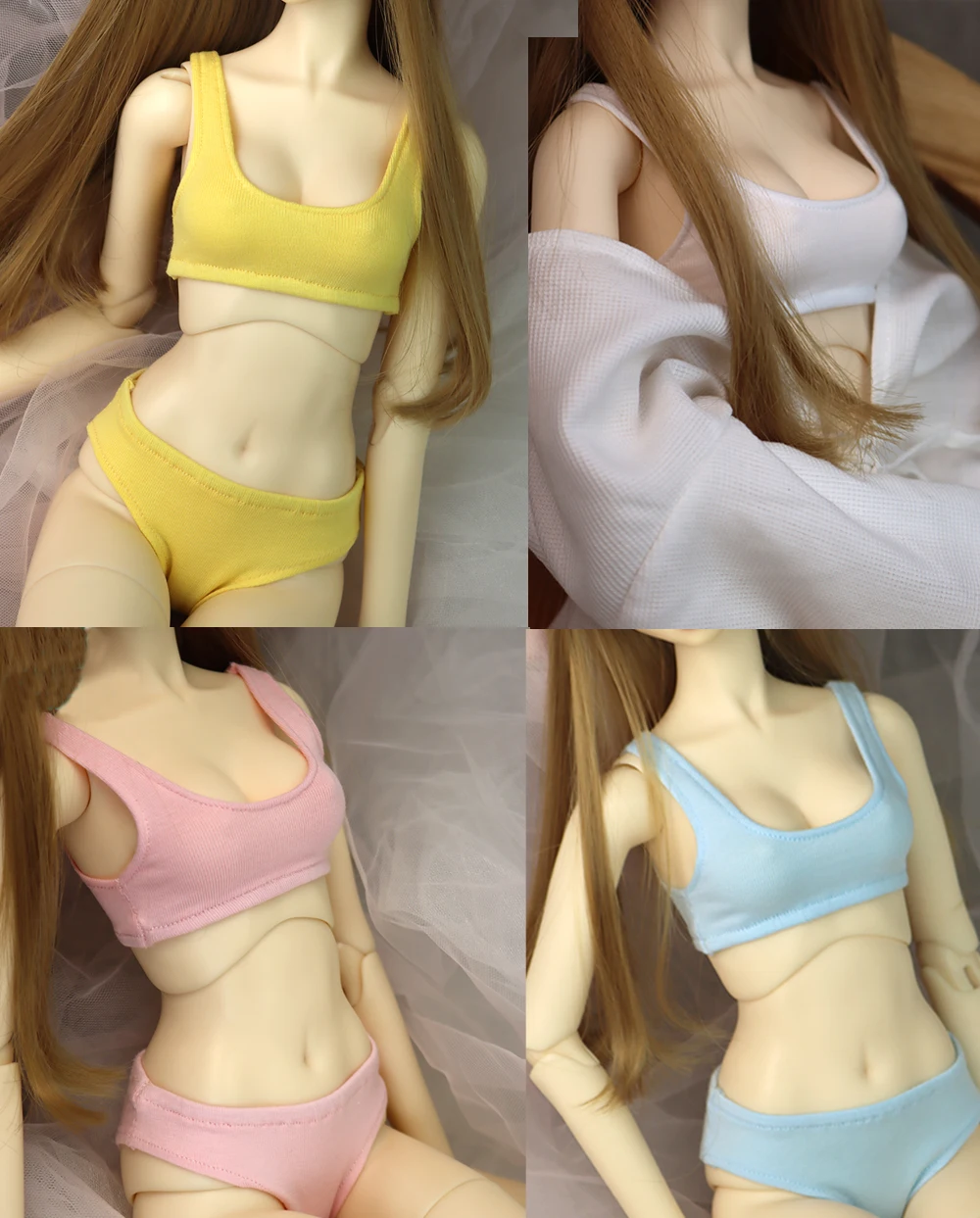 

28--60 см 1/3 1/4 1/6 BJD Кукольная одежда DD SD Игрушка шаровой шарнир кукольные аксессуары Модный комплект нижнего белья на слинге розовый белый серый черный