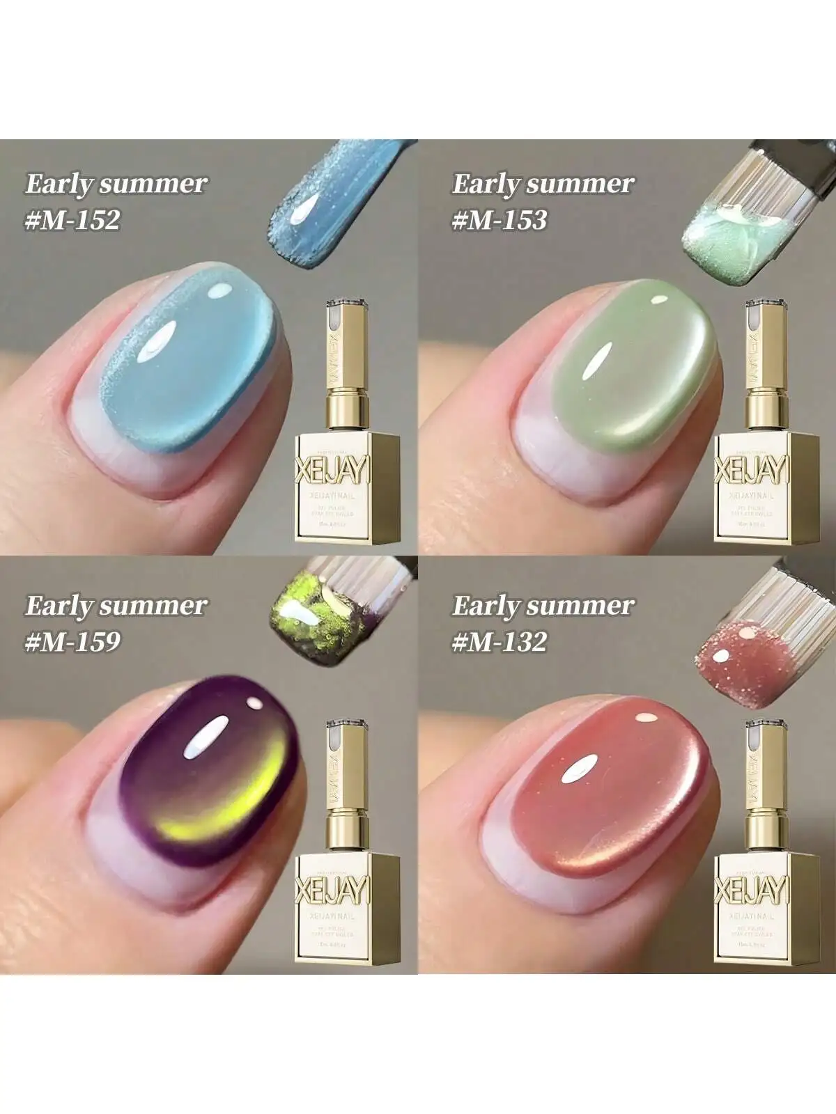 4pcs 15ml Colorful Cat Eye Gel Nail Polish Set Starter Pure Soak Off No Wipe Nail Gel Polish Suitable For Spring And Summer