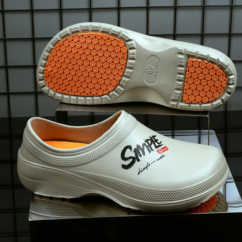 

2025 Men Women EVA Chef Shoes Non-slip Waterproof Oil-proof Shoes Comfortable Workers Slippers Outdoor Fishing Shoes Size 36-45