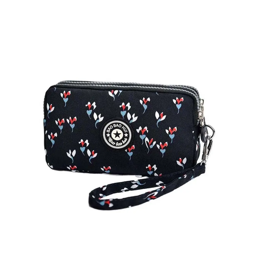 

Creative Letter Three Layer Coin Purse Leaf Print Stripe Flower Wallet Handbag Card Holder Waterproof Simple Money Bag Shopping