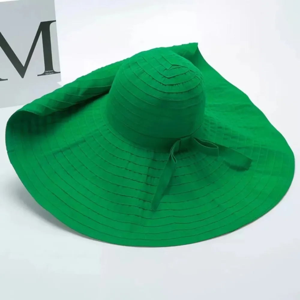 

Packable Bowknot DIY Moldable Wide Brim Hat Sunscreen Foldable Plastic Bucket Hat UV Anti Breathable Women Sun Hat Beach
