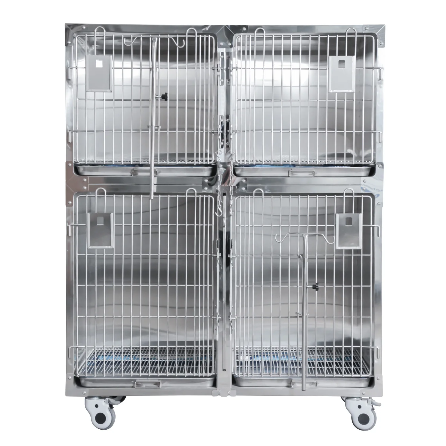 

Direct Wholesale Supplies Custom 4 door High-quality Stainless Steel Pet Cage for Pet Hospital Animal Clinic Veterinary Cage