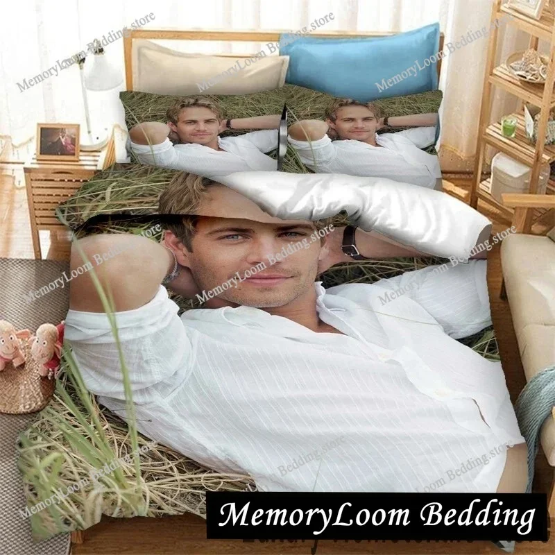 3D Print Paul Walker Bedding Set Double Twin King Duvet Cover Comforter Pillowcase Boys Girls Adults Bedroom