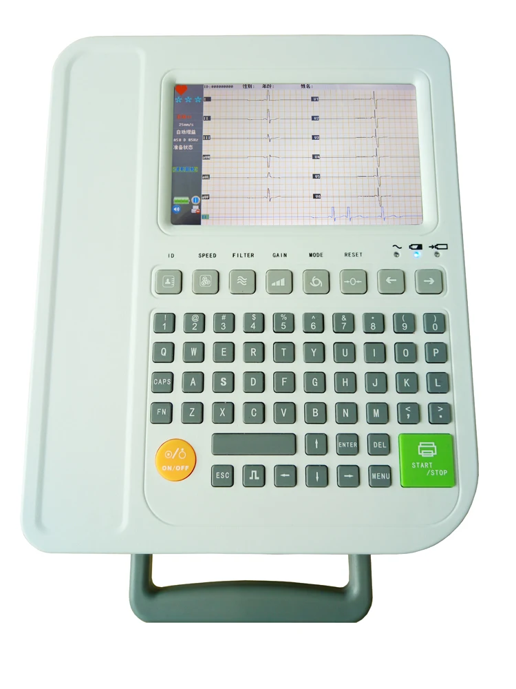 High Quality Multi-parameter 7 Inch TFT LCD Display Wireless Holter Handheld 12 Channel Clinical Holter Ecg Monitor