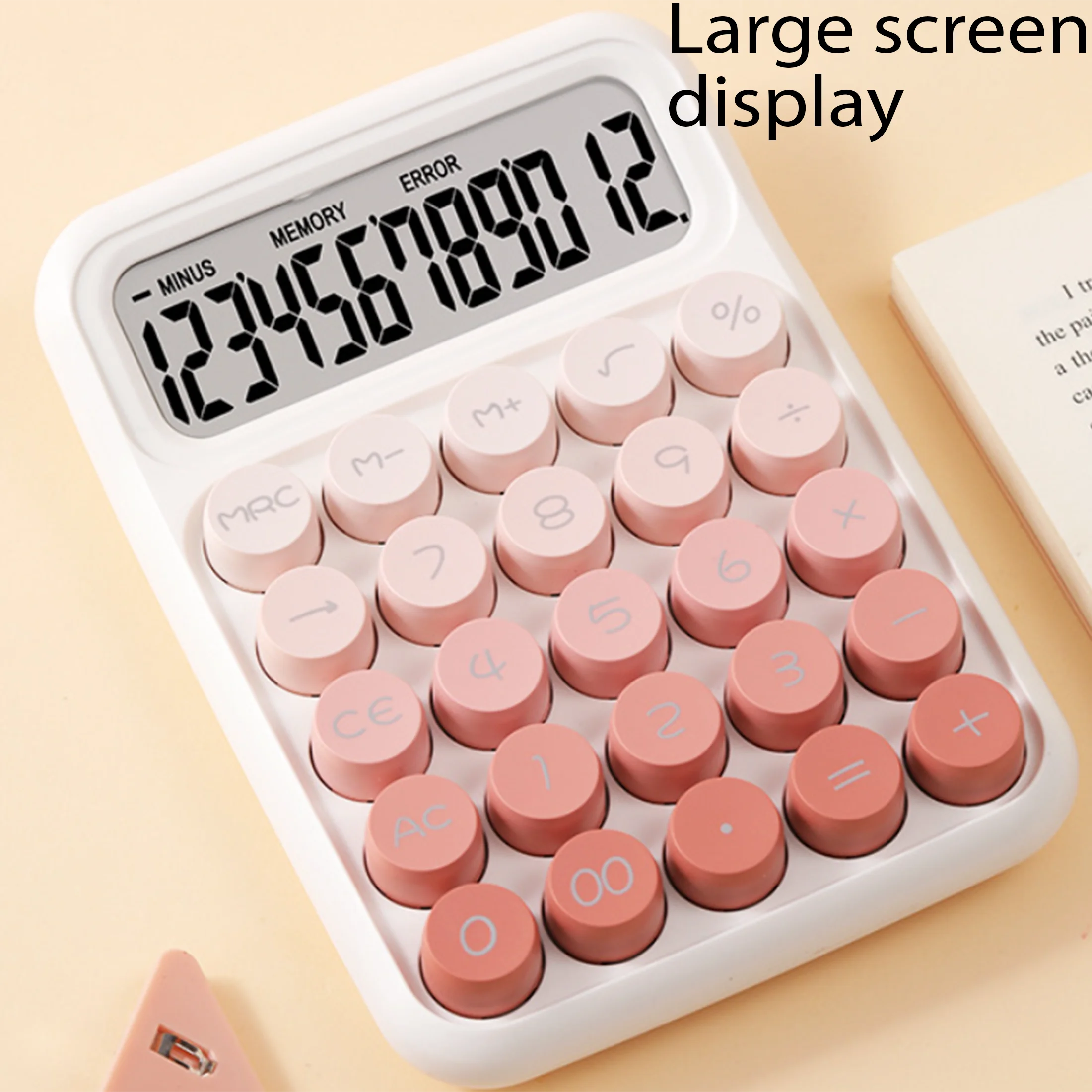 آلة حاسبة صغيرة جديدة بشاشة كبيرة 12 بت | زر كبير + قيمة وجه عالية، عملية لطيفة، شاشة مريحة وواضحة #6