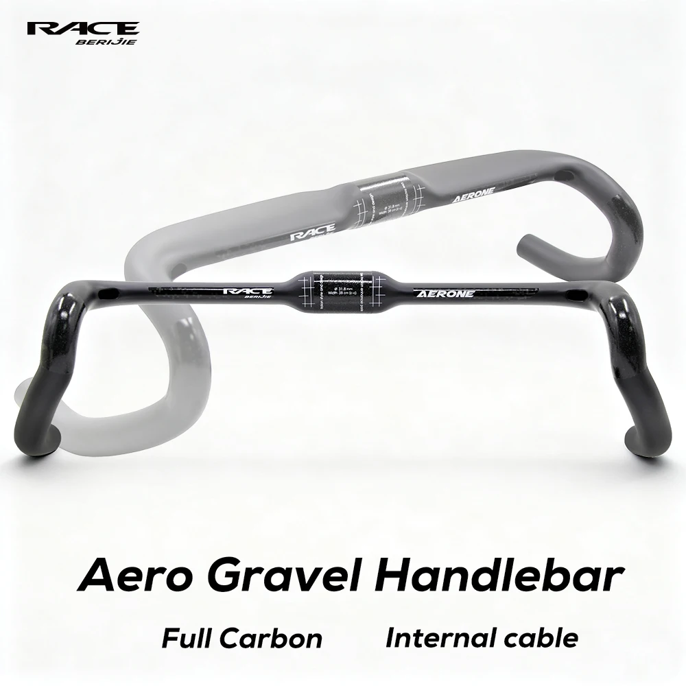 BERIJIE Vollcarbon-Aero-Kies-Lenker, Straßenlenker, interne Kabel, Rennrad, gebogene Stange, 31,8 x 360/380/400/420 mm
