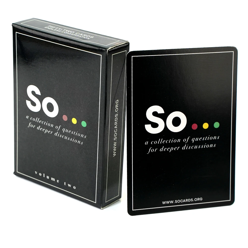 So Cards Deep Conversation Starters Card Game for All Occasions Volume Two 52 Question Cards