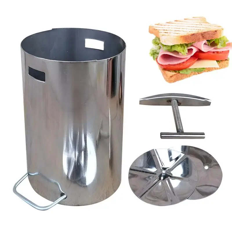 

Stainless Steel Meat Patty Mold Beef Patty Cold Dish Mold, Rice Ball For Hamburger Making Deli Meat Maker Bacon Meat Pressure