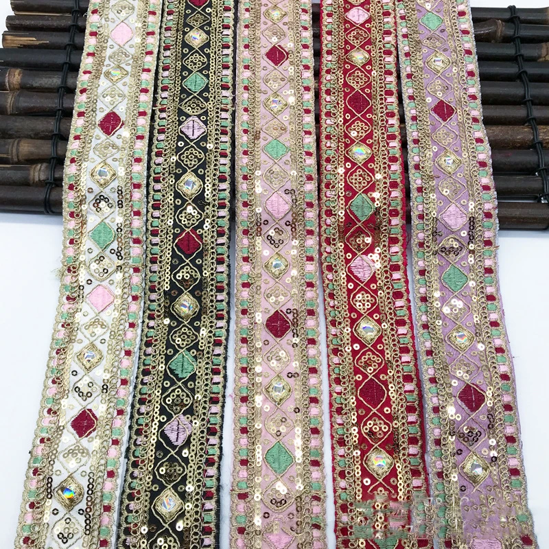

20 ярдов винтажная этническая вышивка кружевная лента в стиле бохо отделка тканевые украшения для одежды сумка швейные аксессуары DIY ремесло изготовление