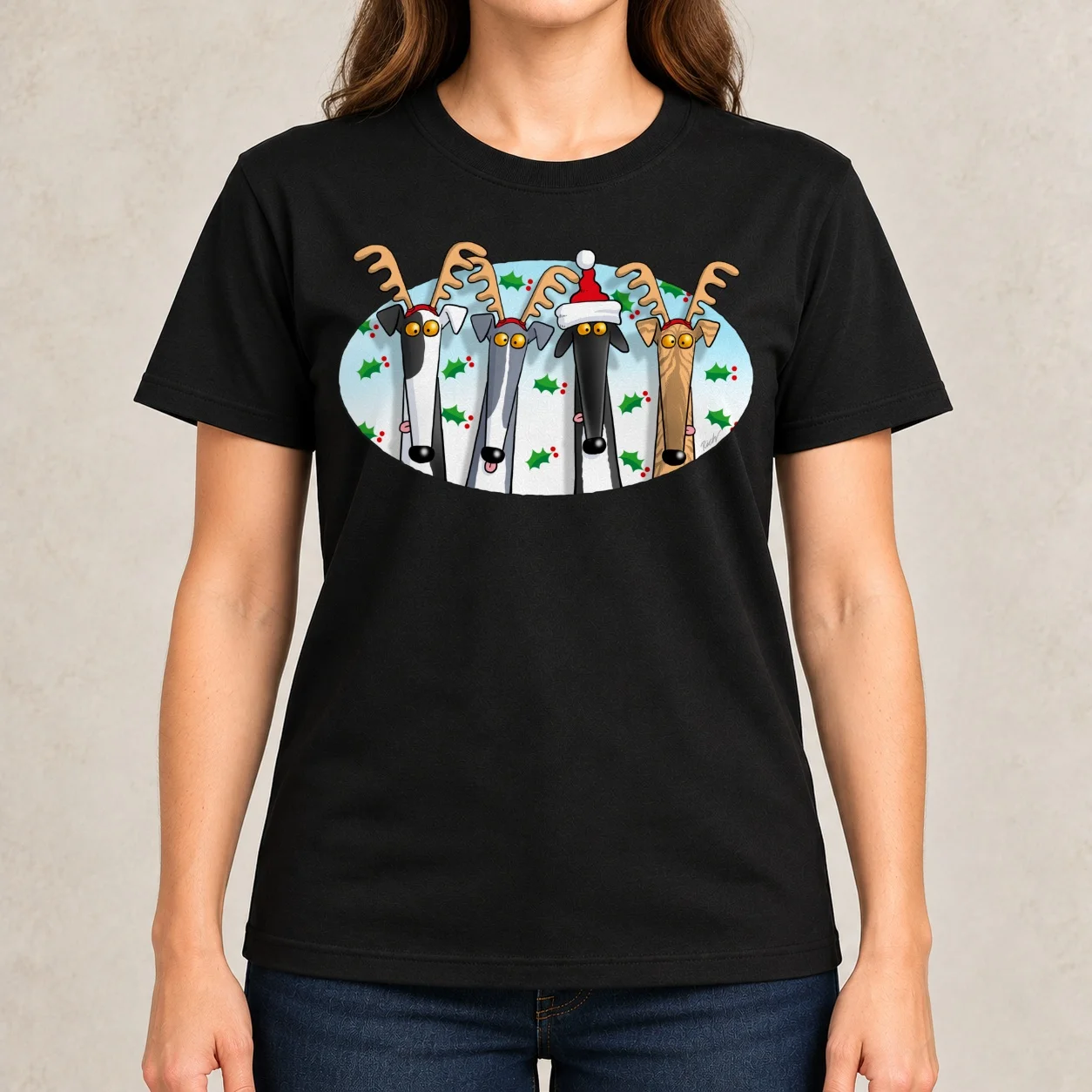 Greyhound Antlers (assorted) Women T-Shirt anime animal prinfor female Woman T-shirts