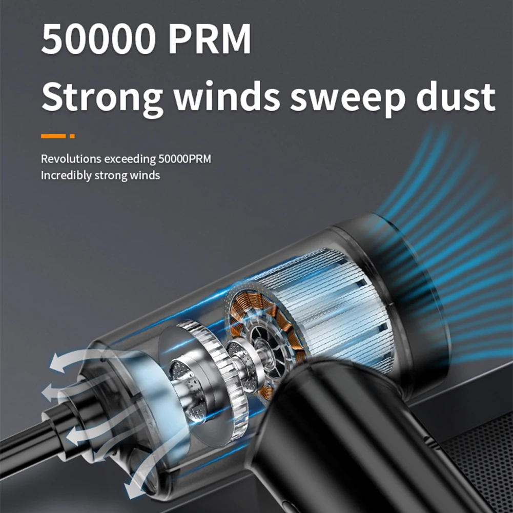 منفاخ هواء مضغوط 50000PRM لاسلكي قابل لإعادة الشحن، منفاخ غبار كهربائي محمول لتنظيف لوحة مفاتيح الكمبيوتر