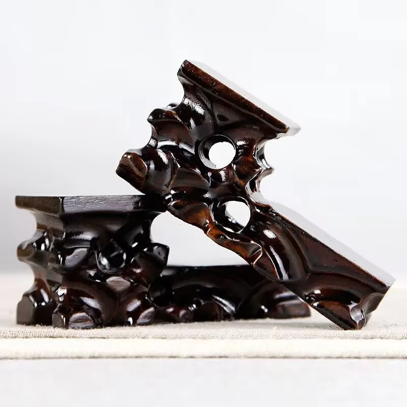 Chinese Style Root Carving Display Stand, Wooden Base for Bonsai, Tea Pot, Multiple Levels Showcase Rack, Home Decor Shelf
