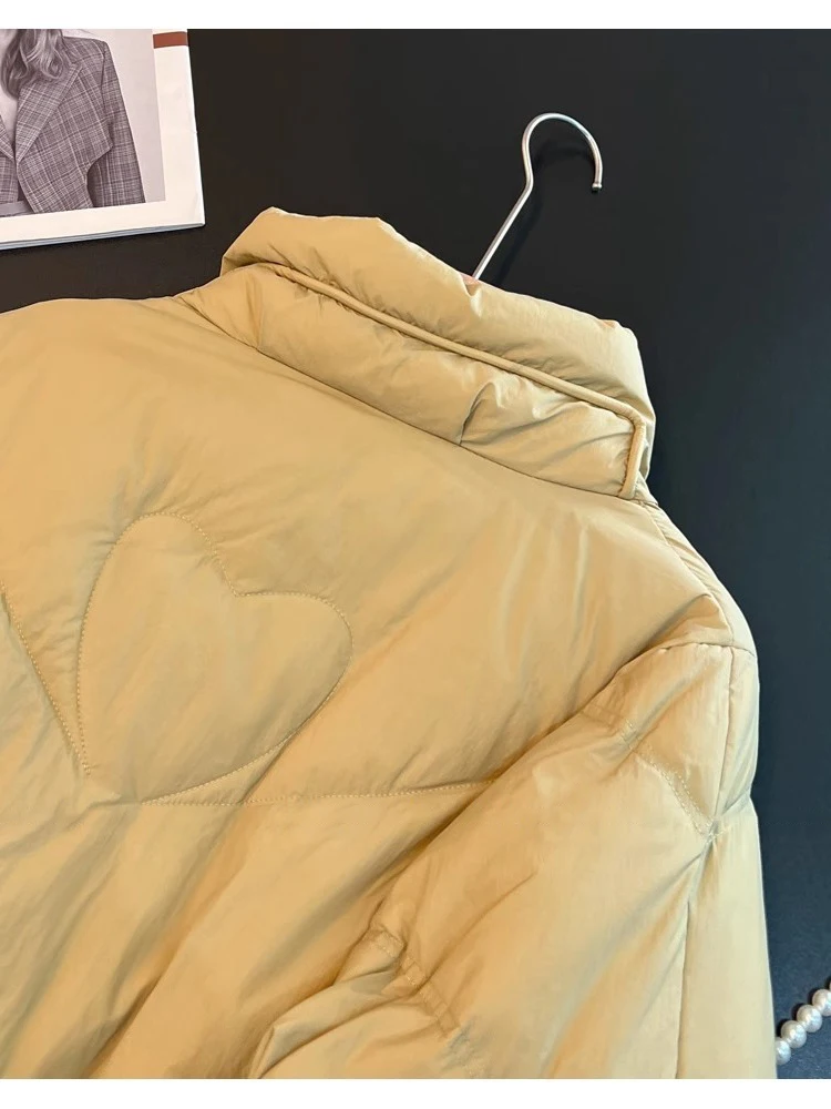 

Faionable Pure Color Stand Collar Cotton Jaet ort Sle ex Autumn Winter Small Size Sweet Cotton Coat for Men And W...