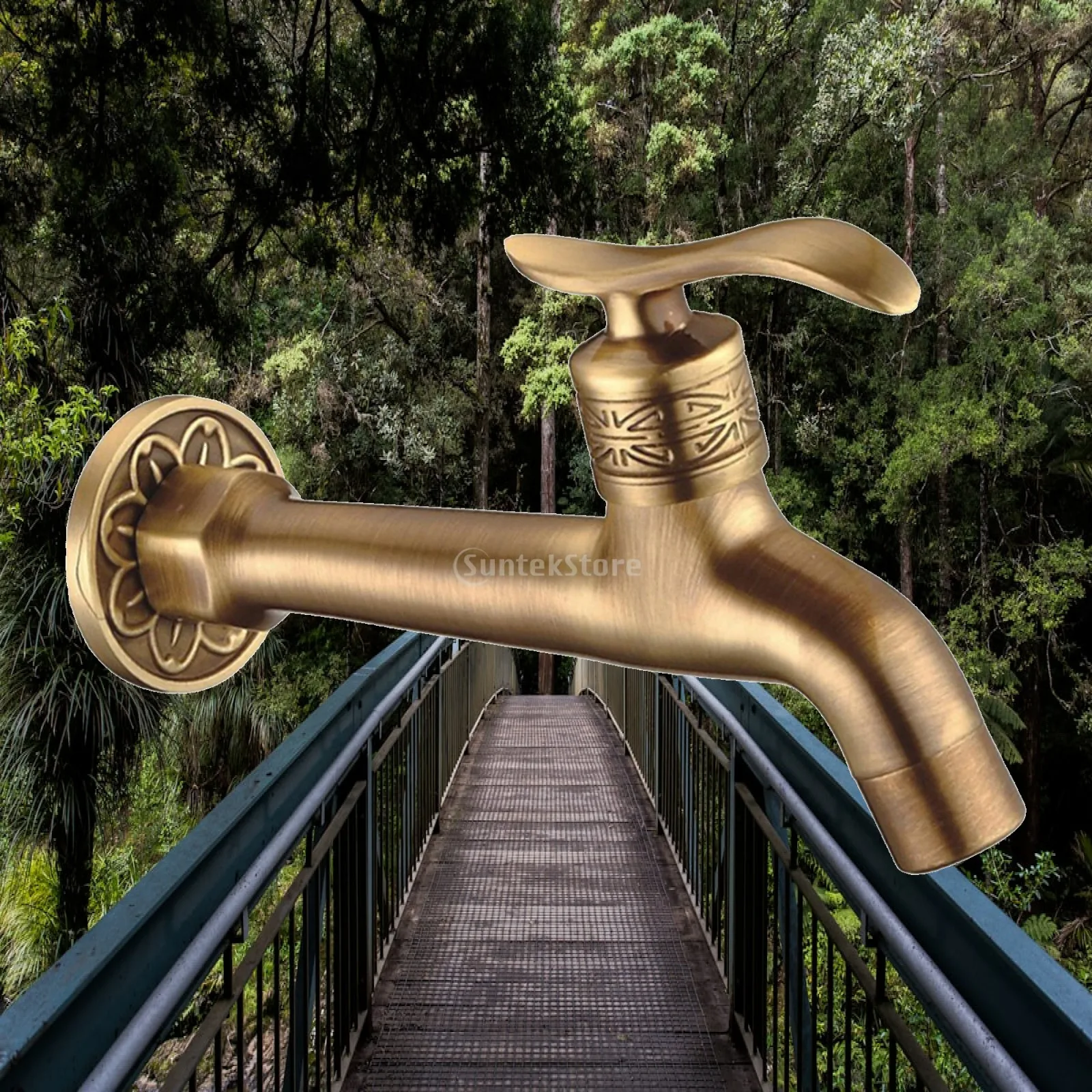 Modern Sink Water Tap Alloy Mop Pool Faucet Wall Mount for Bathroom Kitchen Hotel Laundry Use