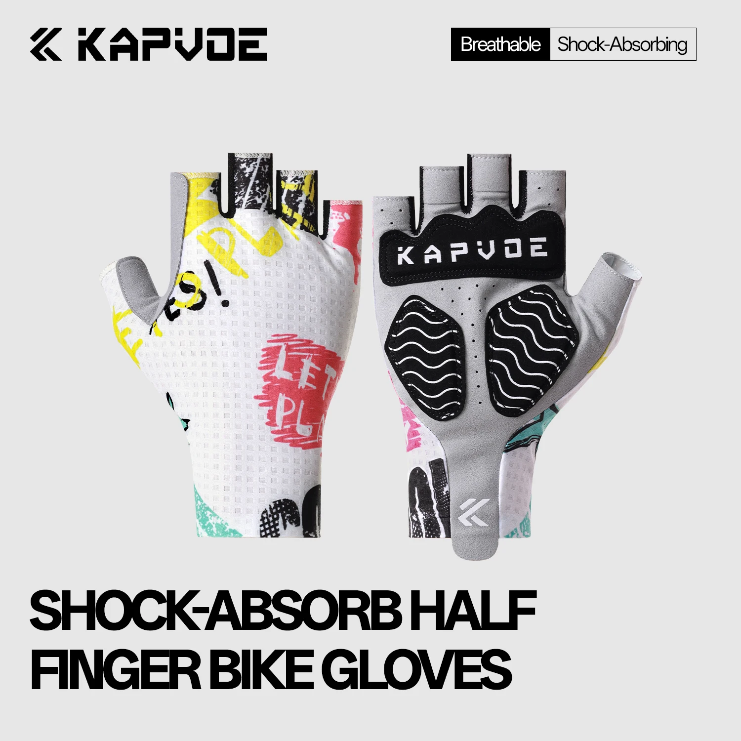 KAPVOE Fahrradhandschuhe, atmungsaktiv, stoßdämpfend, Touchscreen, rutschfest, Mountainbike-Handschuhe für Männer und Frauen, Motorradausrüstung