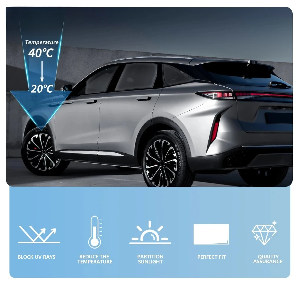 Car Windshield Sunshade For Chery Exeed RX 2023-2025 Sunshades UV Protection Curtain Auto Front Rear Sun Shade Visor Protector