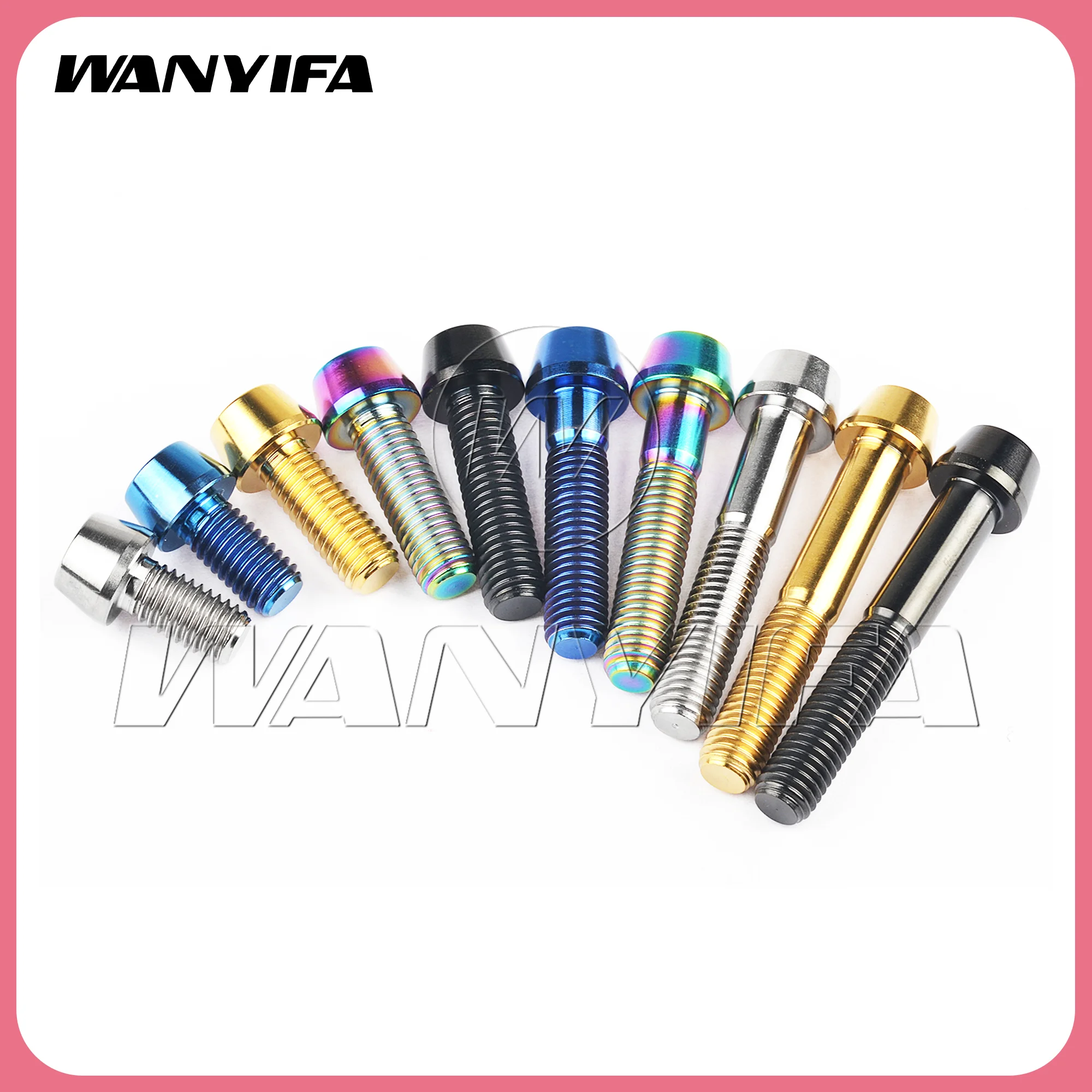 Wanyifa  Titanium Bolt M8x15/20/25/30/35/40/45/50/60/70mm DIN912 Taper Hex Allen Head Screws Fasteners