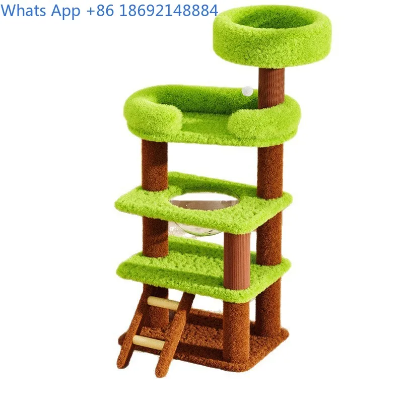 Integrated Cat Climbing Tree Capsule Home Compact Space Saving Cat Toy for Small Spaces