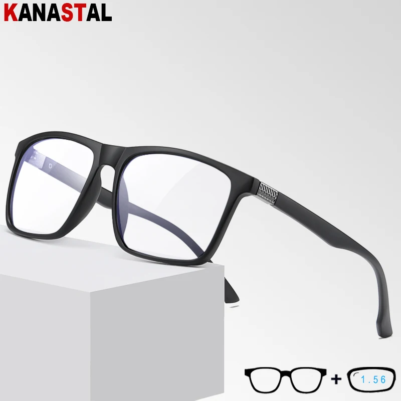 Men Blue Light Blocking Glasses Prescription Reading Glasses Women CR39 Optics Lenses Myopia Eyewear Retro TR90 Eyeglasses Frame