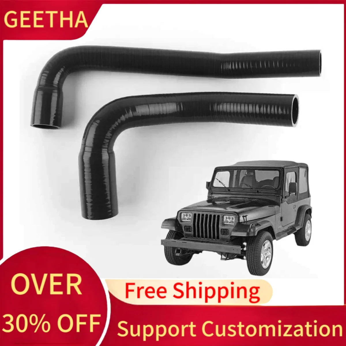 Для Jeep Wrangler YJ/TJ 2.4L-4.2L 1987-2006 Силиконовый шланг радиатора 1988 1990 1991 1992 1994 1995 96 97 89 99 00 01 02 03 04 05