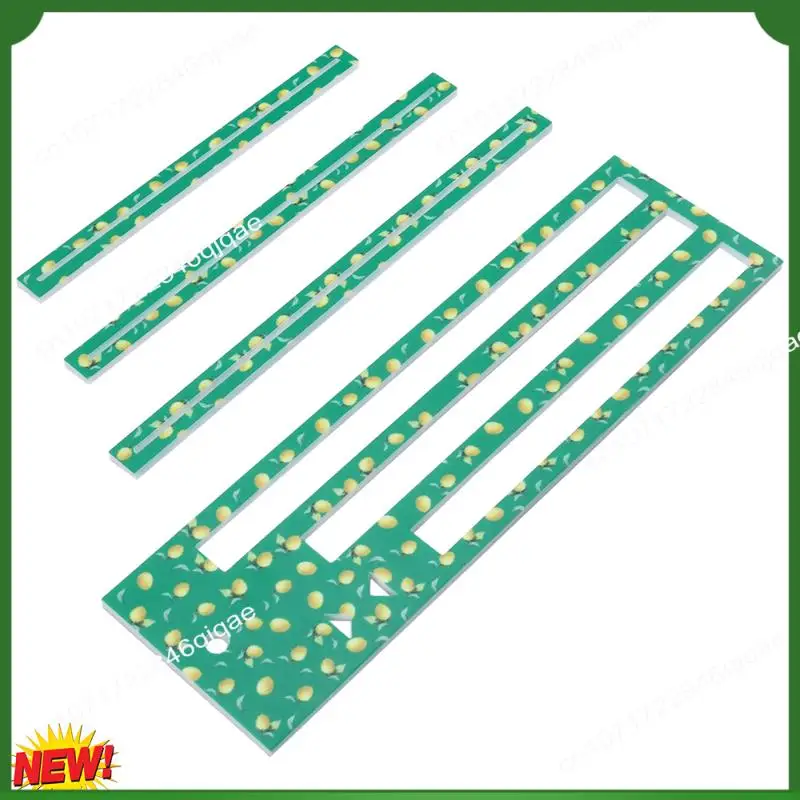 

A48I Zipper Pocket Template, Lemon Pattern Acrylic Zipper Making Templates For 7/8/9 Inch Zippers Measuring Precise Cutting