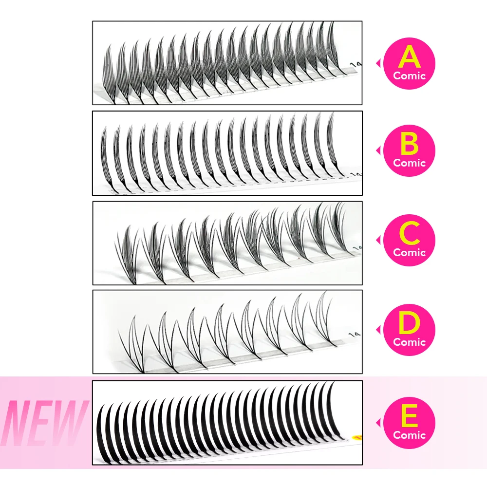 TDANCE Neuer Trend: Solide, dünne Anime-Wimpern, Dicke 0,07 mm, Comic-Wimpern, Einzelwimpern, natürlich, C- und D-Biegung, 0,10 mm, Wimpernverlängerungen – Detail 2
