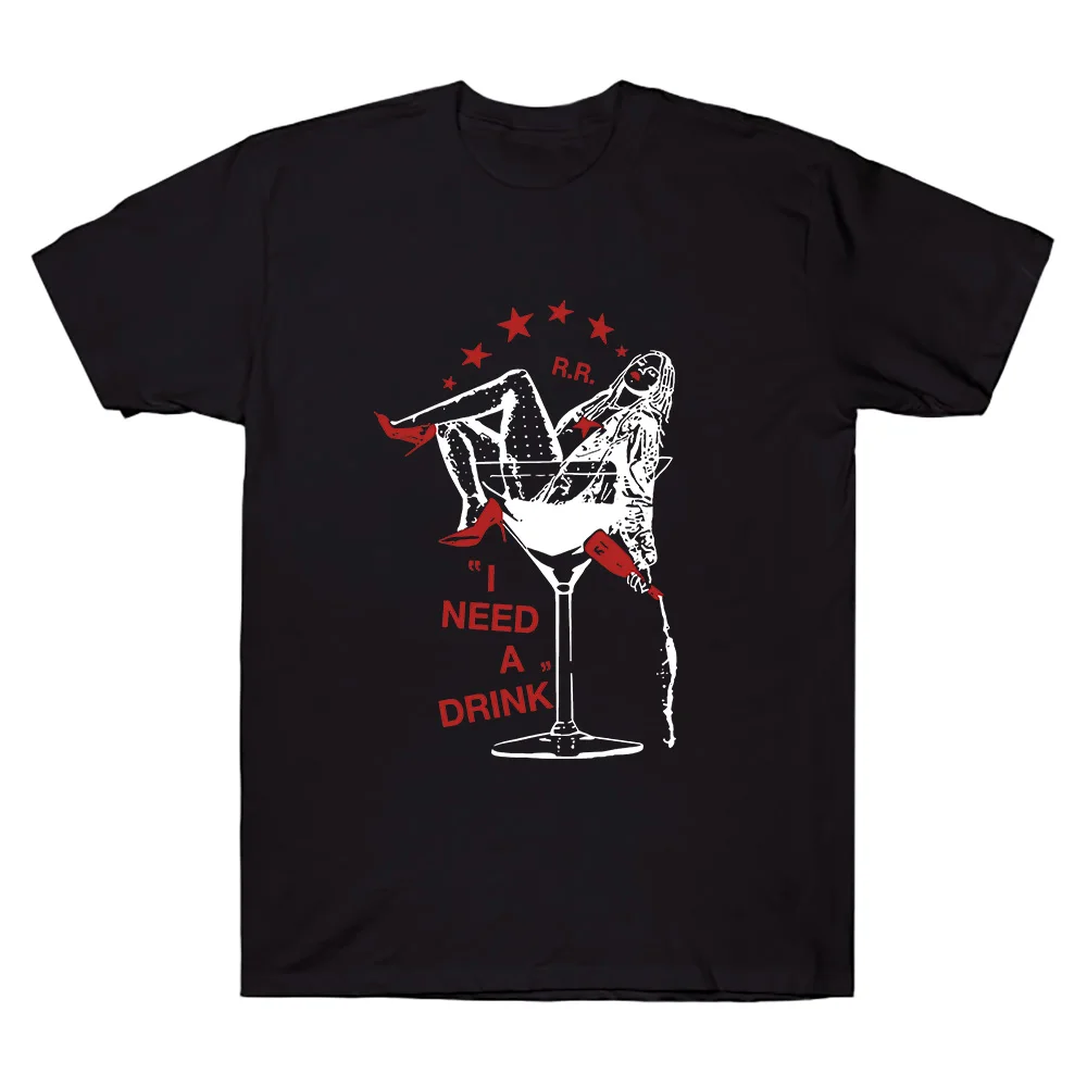 Reneé Rapp I Need A Drink Tee Reneé Rapp Music Merch Fan Gift Harajuku Unisex O-neck Y2K Shirt Summer Cotton Breathable T Shirts