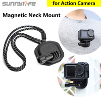 Sunnylife Magnetic Neck Strap Holder Mount Bracket Adapter With Lanyard for Insta360 X5 Series/ Osmo Action 5 Pro Series Camera