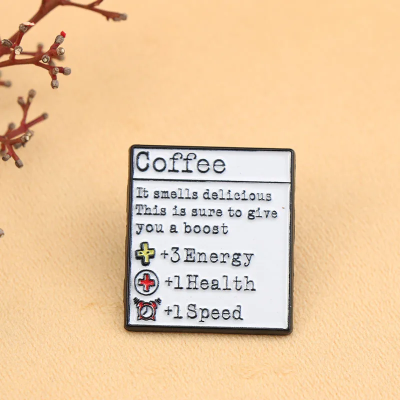 Fun font  Coffee - themed Enamel Pin. A must - have for those into coffee culture.  Suitable as a gift for relatives and friends