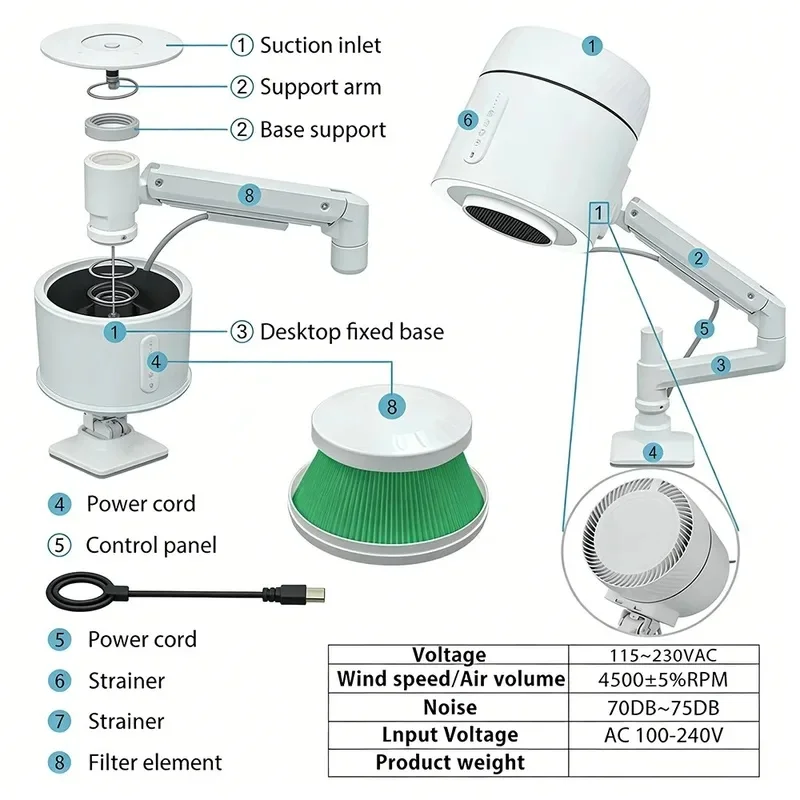 New Upgrade 3.0 Desktop Nail Dust Collector Nail Salon Professional Use Nail Dust Vacuum Cleaner with Filter