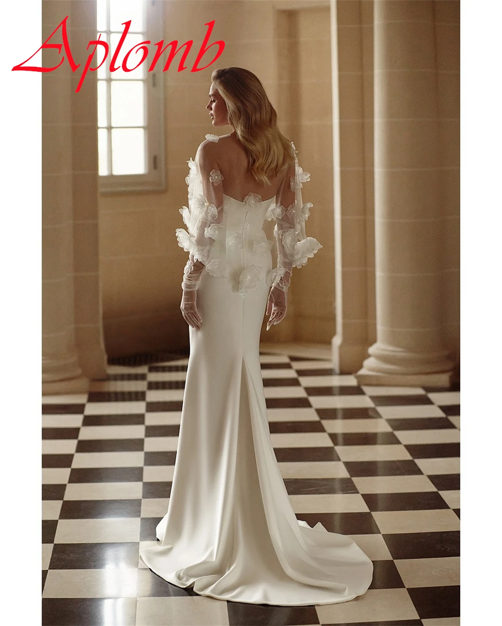 Vestido de casamento branco personalizado, alta qualidade, sem alças, manga destacável, festa de noiva, clássico, zíper, costas, vestidos de noiva