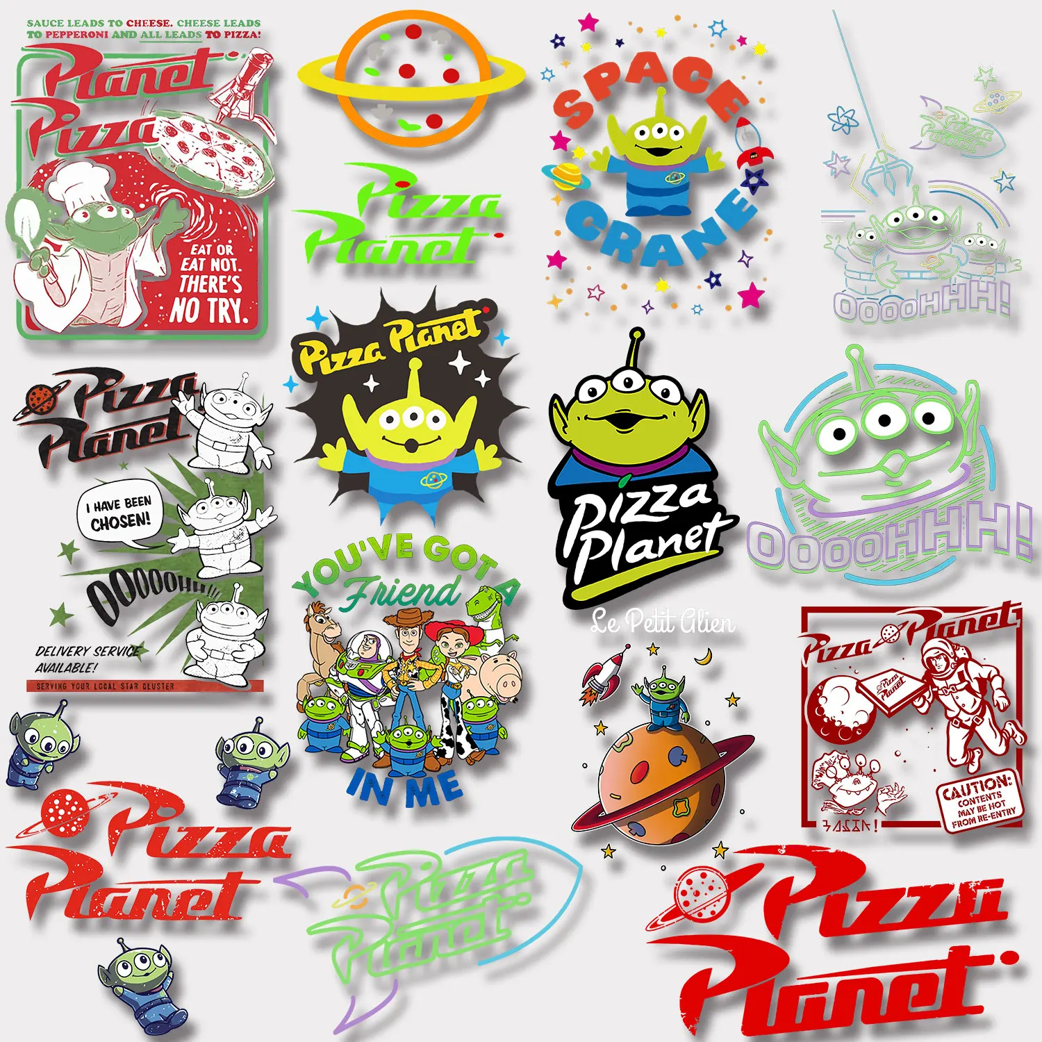 Toy Story Cartoon Sticker Pizza Planet Iron-on Stickers for Clothes Washable Firm and Fadeless  Stickers Diy Craft