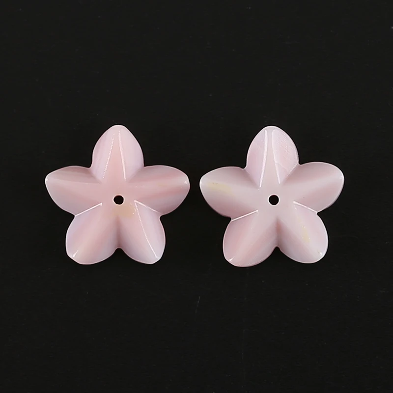 Coquillage de Conque Rose Naturel, Fleur Carimplantée, Paire de Perles Assorties pour Bijoux de Direction, Vente en Gros, Cadeau de Bijoux, Boucle d'Oreille DIY, Bracelet