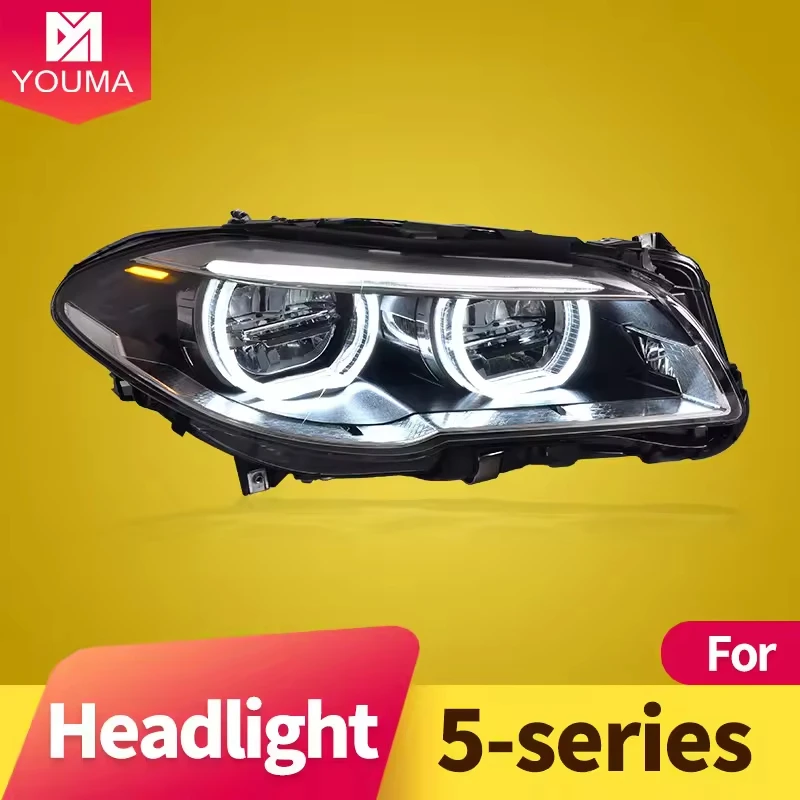 LED Headlight Assembly for BMW 5 Series F10 F18 2011-2017 Dual Color DRL Dual Beam Lens Plug & Play No Error
