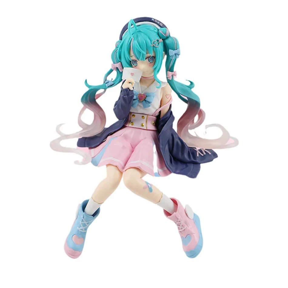 Nuova animazione Hatsune Miku Gigure seduto fatto a mano modello in PVC Action Figure Hatsune Miku modello carino giocattolo decorazione del desktop Colle