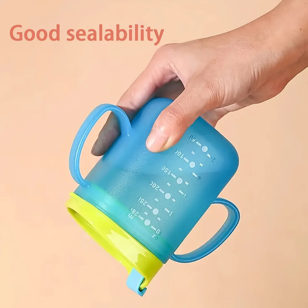 كوب بقشة 3 في 1، كوب تعلم للأطفال مع غطاء، تصميم مفتوح، كوب امتصاص، زجاجة مياه، كوب شرب التعلم مع شفاطة، غطاء و