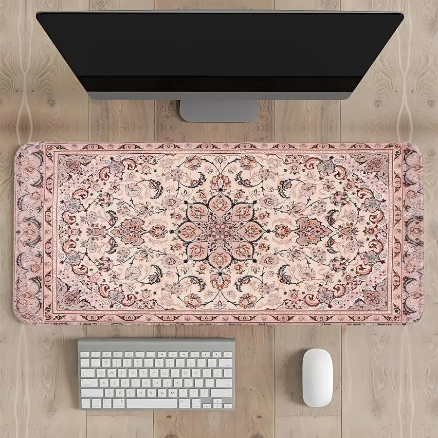 Pink National Wind Waterproof Mouse Pad Keyboard Mouse Pad Game Console Pad Desk accessories office Pad Computer Laptop Pad
