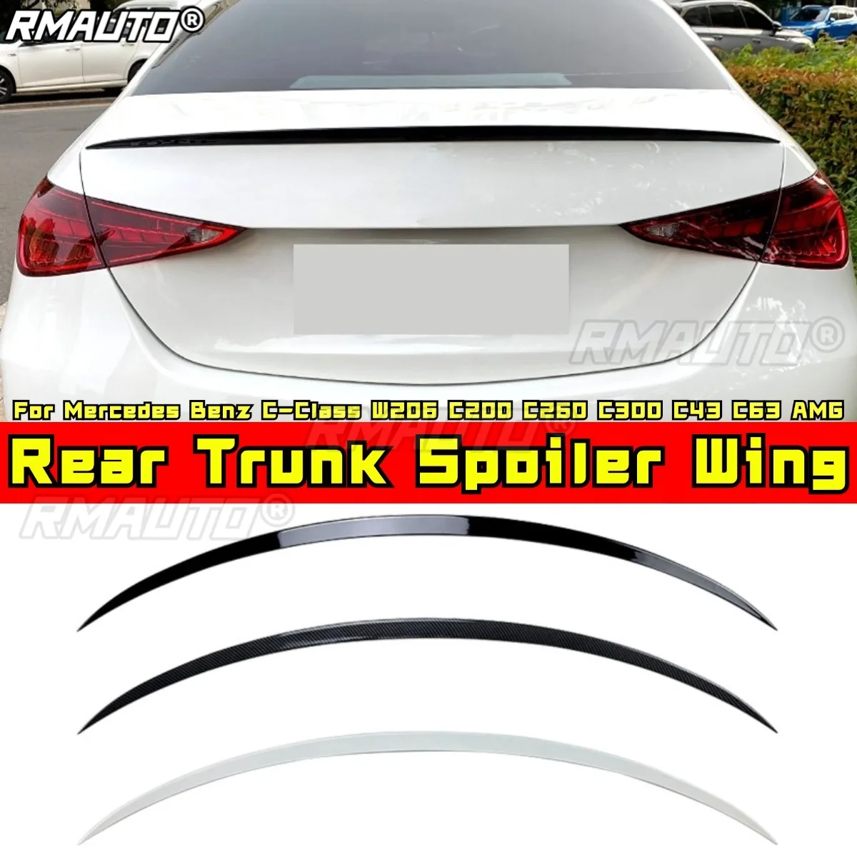 

For Mercedes Benz C-Class W206 C200 C260 C300 C43 C63 AMG Body Kit Rear Trunk Wing Rear Trunk Spoiler Rear Wing Car Accessories