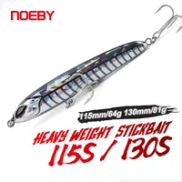 Noeby-señuelo adhesivo pesado que se hunde, 115mm, 64g, 130mm, 81g, plantillas de lápiz, señuelo de pesca de mar, cebos duros, Señuelos de pesca de agua salada
