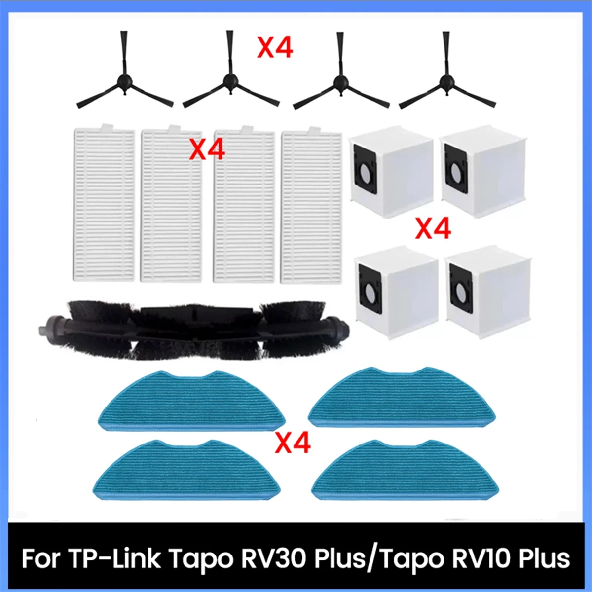 Filtros N38R_17PCS para peças de vácuo TP-Link Tapo RV30 Plus