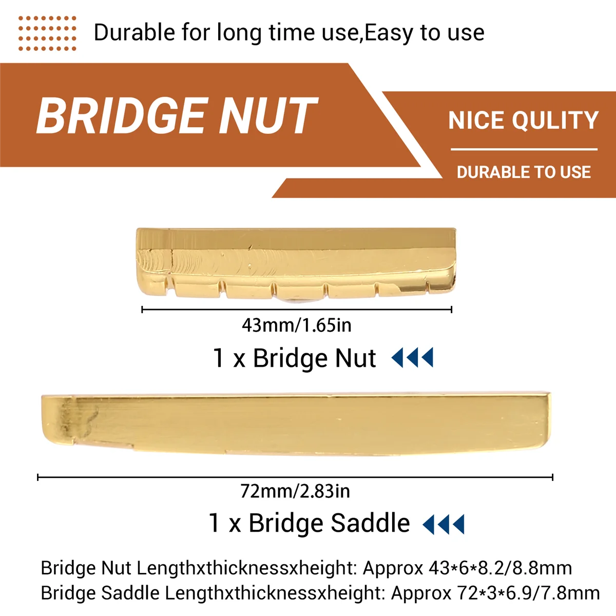SMIEA النحاس 6 سلسلة جسر الغيتار الصوتية الجوز والسرج