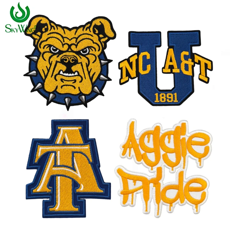 Embroidered Iron-On North Carolina A&T University HBCU Aggies Patch | for Denim Jacket, Hat | College Souvenir & Varsity Gift