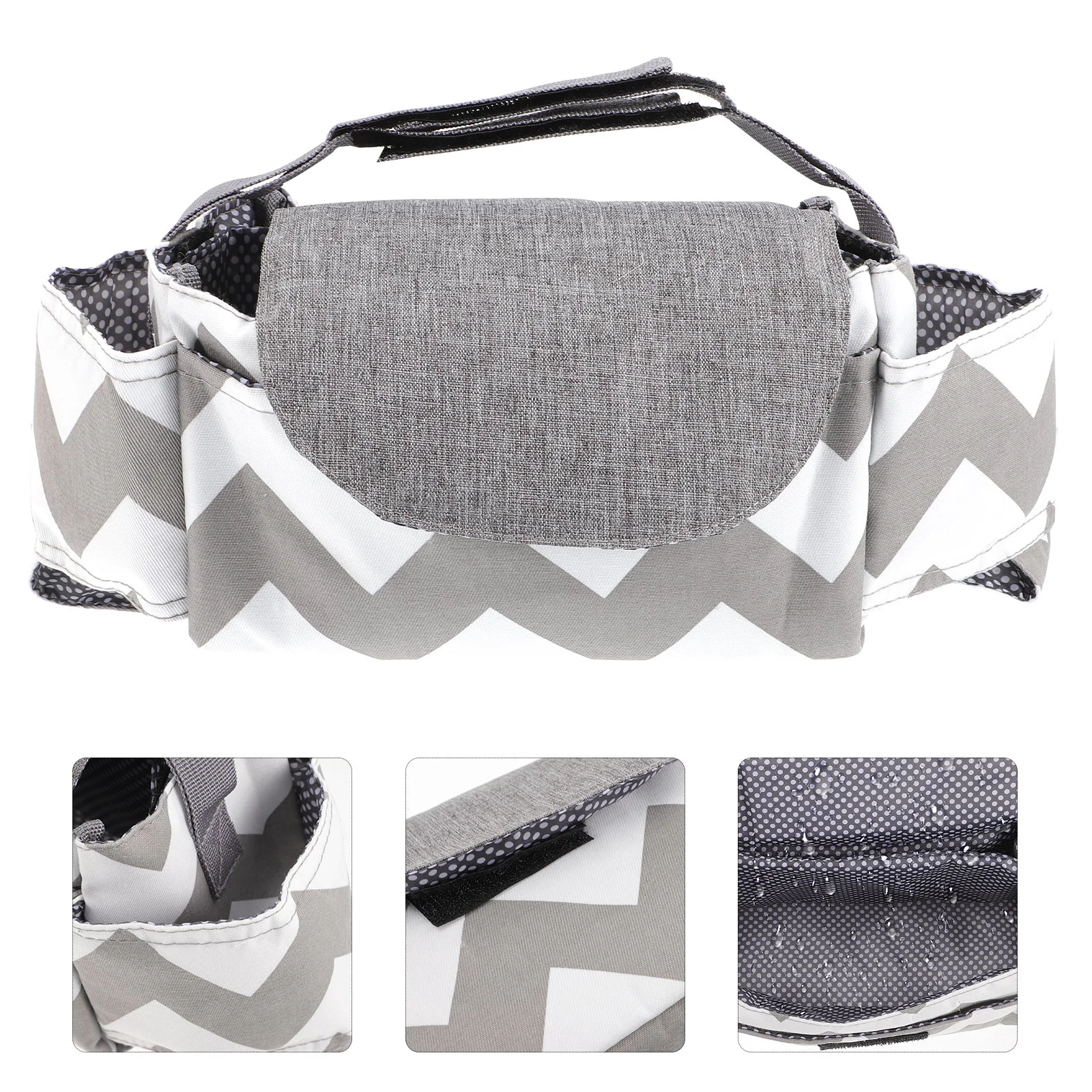 Cup Stroller Wagon Holder Multifunction Accessories Grey Polyester Baby Supplies Organizer for