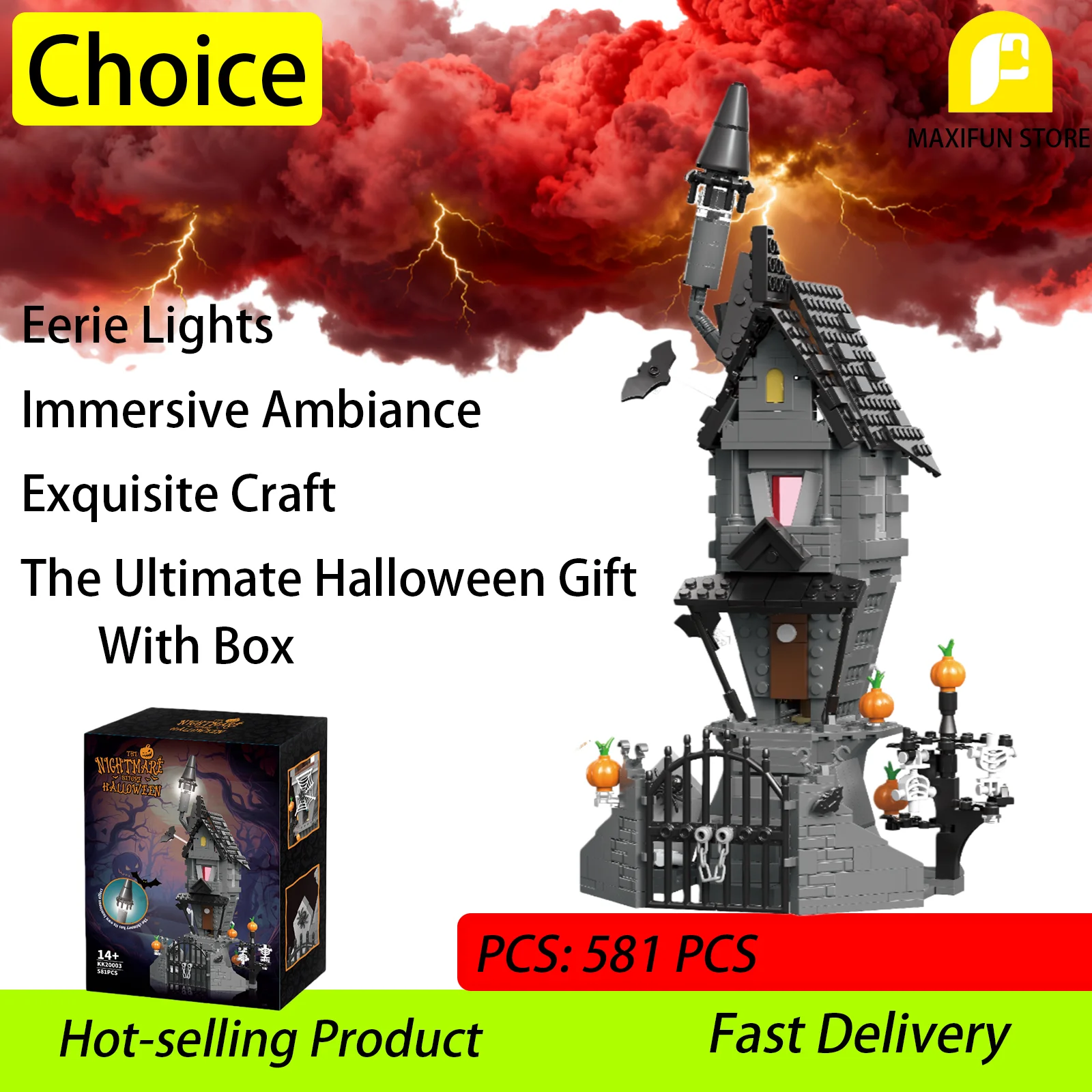 

Кошмар Хэллоуин игрушечный строительный блок сборка игрушка замок игрушка украшение настольный подарок для детей взрослый подарок на день рождения