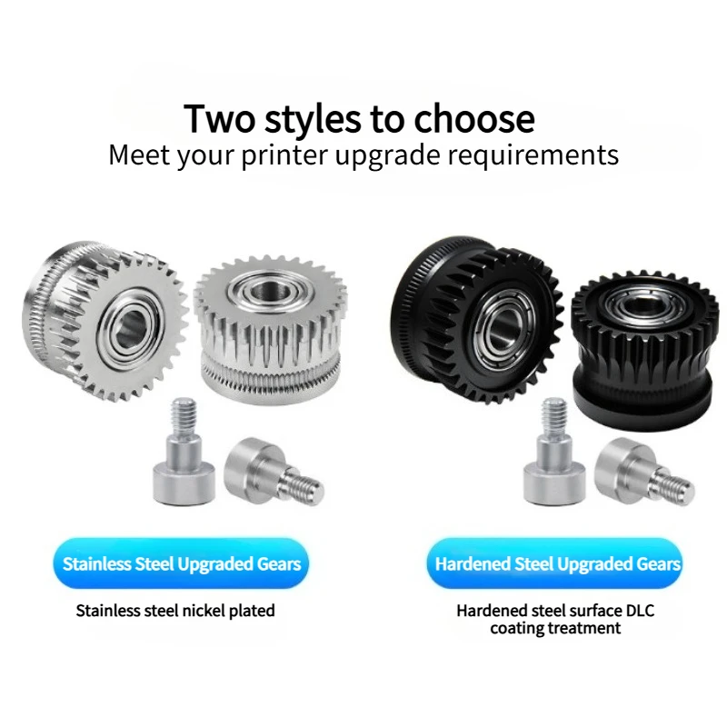 

3D Printer Print Head Accessories, All-metal Double Gear Upgrade DLC Hardened Steel K1C/Ender3