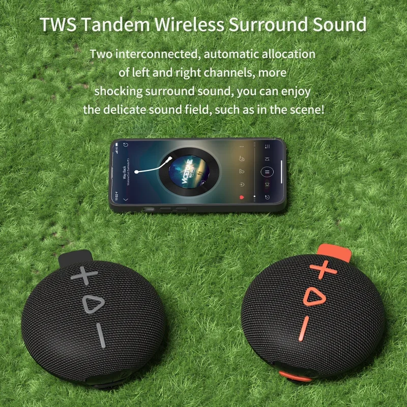 New Portable Powerful Bluetooth Speaker Wireless Waterproof IPX5 Portable Mini Bt Wireless Outdoor Soundbox for Riding Hiking