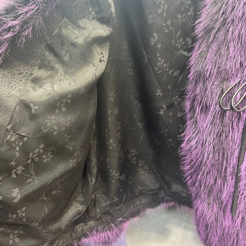 Comfortable Elegant Soft Warm Faux Fur Jacket 2025 Winter Jacket Heavy Industry Colorful Sequin Y2k Furry Coat Outerwear Ladies